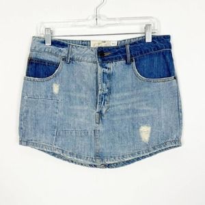 Free People Denim Mini Skirt Blue Size 27